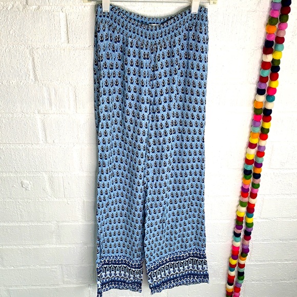 beachlunchlounge Pants - Beachlunchlounge Wide Leg Boho Print Pull On Pants
